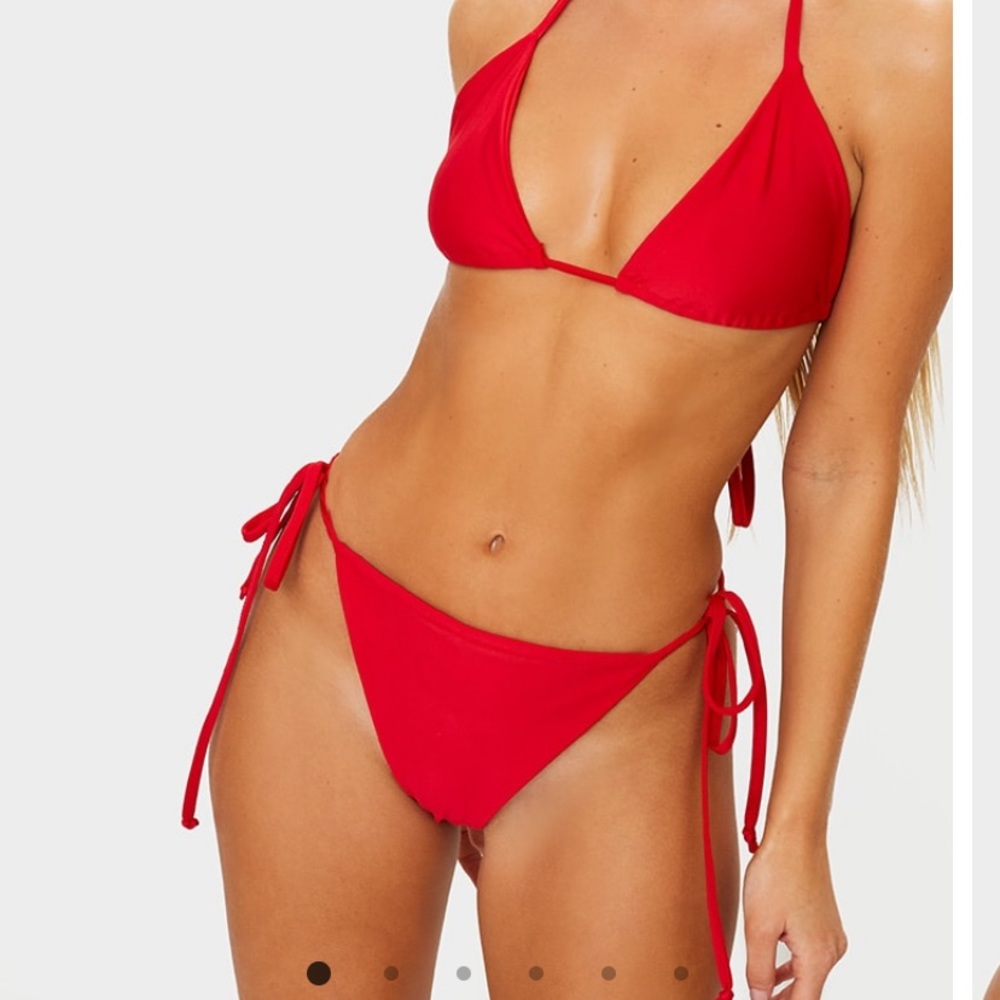 PLT Red String Bikini Top - Picture 3 of 4